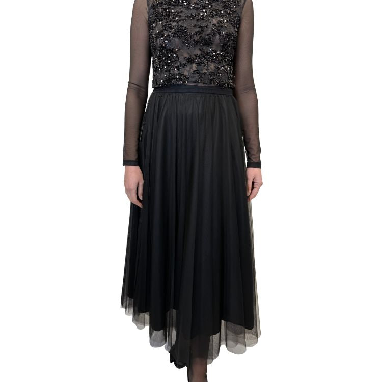 Zwarte Tulle Rok Maxi – Elegant & Feestelijk