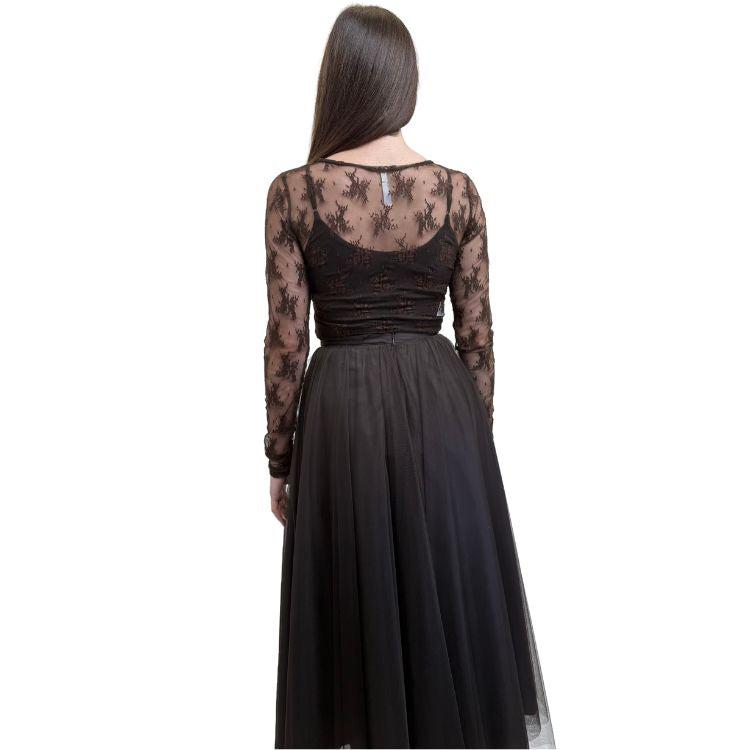 Bruine Tulle Rok Maxi – Chocoladekleurige Feestelijke Elegantie