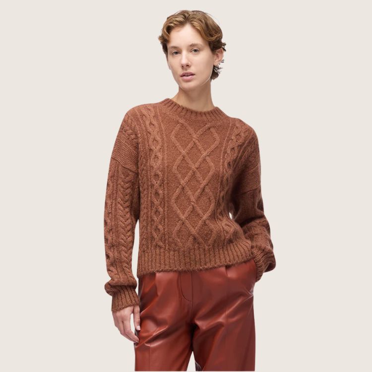 Oversized wol & mohair sweater met ronde hals