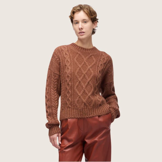 Oversized wol & mohair sweater met ronde hals