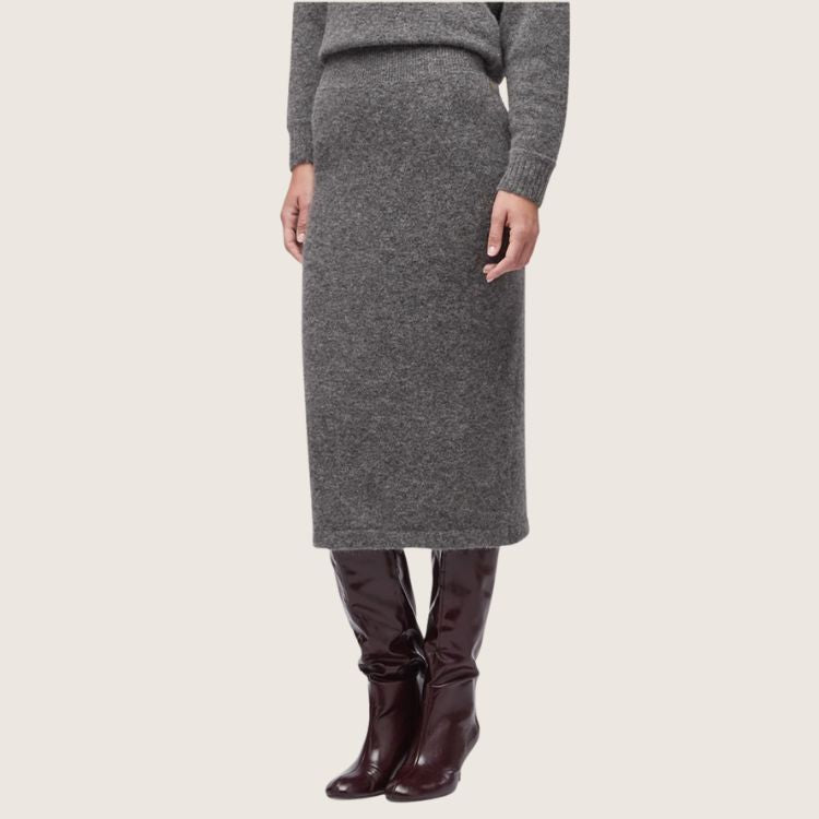 Gebreide pencil skirt in alpaca & wol – Tijdloze damesrok