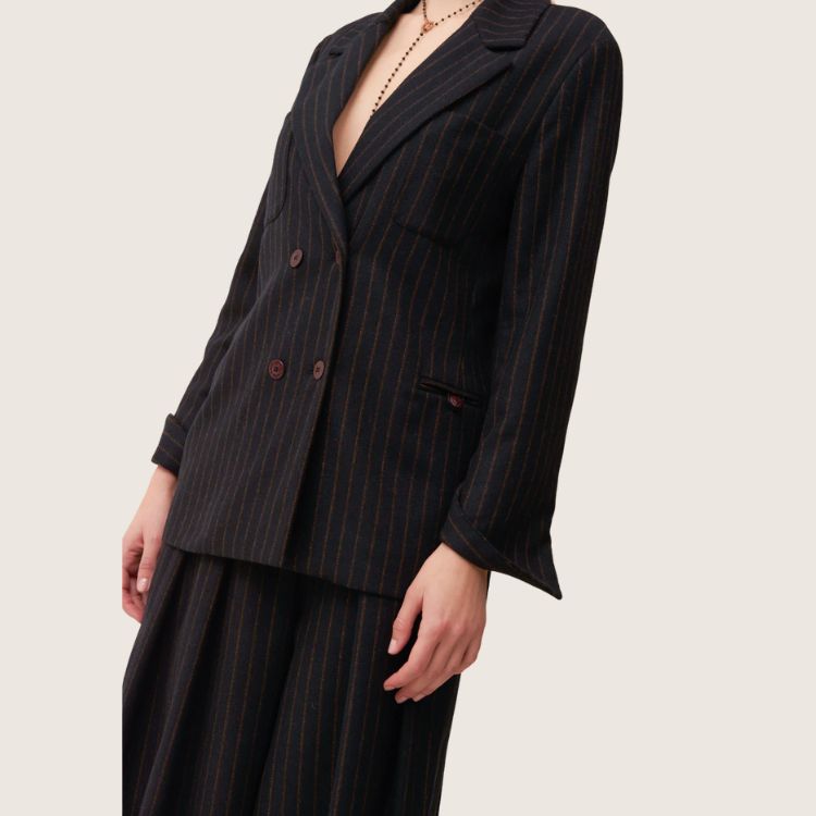 Broek rok in flanel met krijtstreep – Made in Italy | Tijdloze elegantie