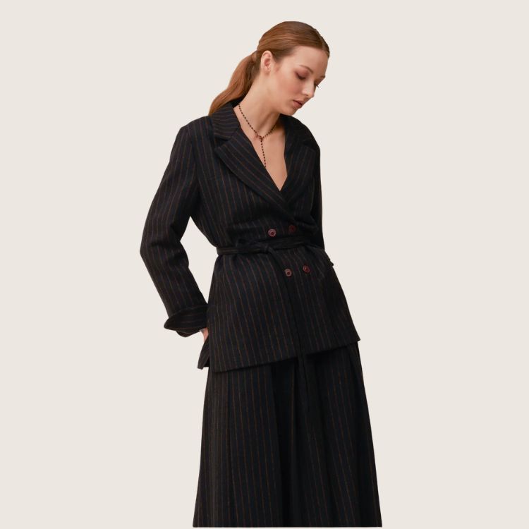 Broek rok in flanel met krijtstreep – Made in Italy | Tijdloze elegantie