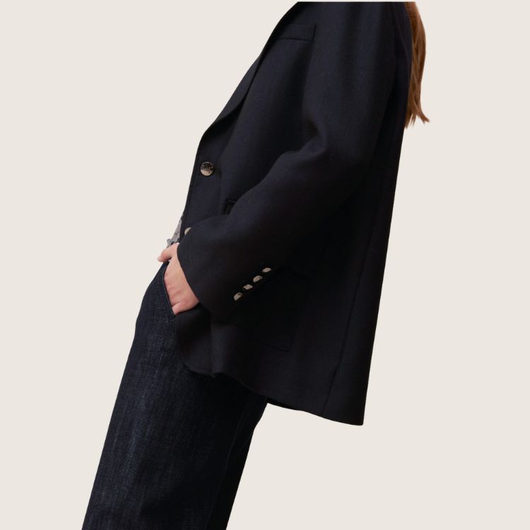 Lange wollen colbert van virgin wool