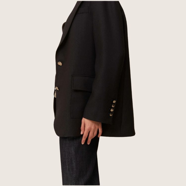 Lange wollen colbert van virgin wool