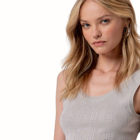Embellished Knitted Tank Top  Viscose Blend