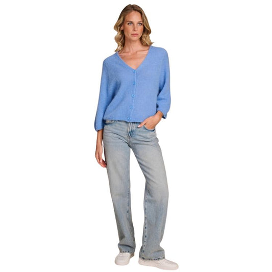 Alpaca Cardigan met Knopen – Model Quill | Lily Blue | Made in Italy