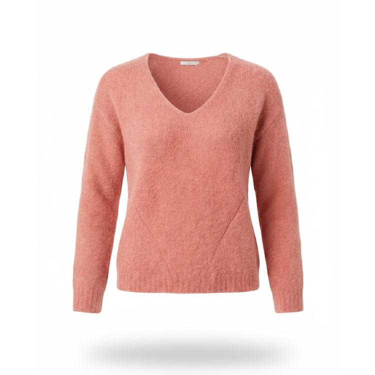V-hals Trui Peach Puff – Alpaca & Virgin Wool | Made in Italy