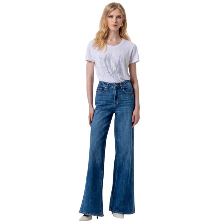 High Waist Wide Leg Jeans Stonewash – 100% Katoen | Fracomina