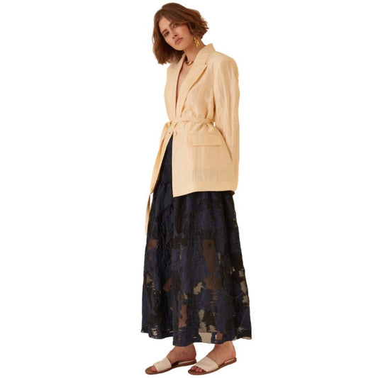 Couture Rok – Transparante Textuur & Gelaagd Silhouet | Made in Italy