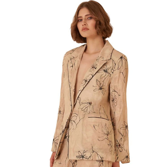 Vanity Blazer met Japanse Print – Viscose Blend | Hanami Dor Made in Italy