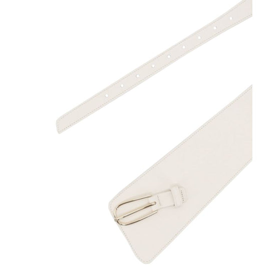 Brede Leren Riem Crème – Italiaans Leer 10 cm