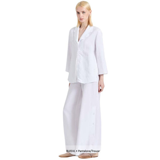 Blubianco Milano Palazzo Broek Linnen/Katoen – Wit | Made in Italy