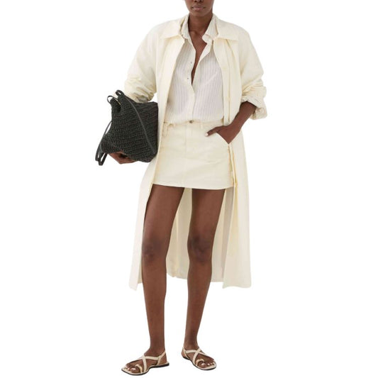 ELEH Oversized Gestreepte Blouse – Panna (Cream) – Katoenblend
