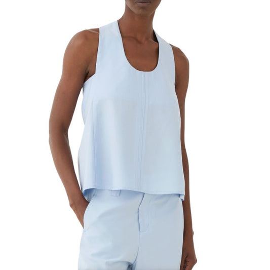 ELEH A-lijn Top met Open Rug – Hemelsblauw – Tencel Blend