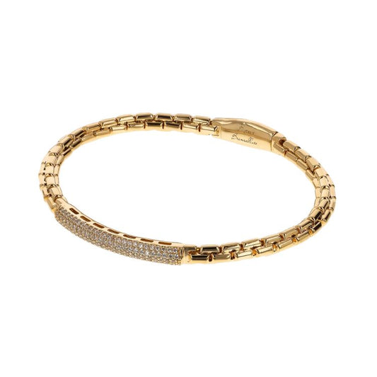 Bronzallure Milano Venetiaanse Armband met Cubic Zirconia Pavé – Golden Rosé