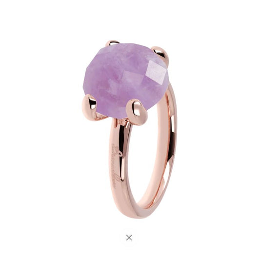Bronzallure Milano Cocktail Ring met Natuursteen – Golden Rosé