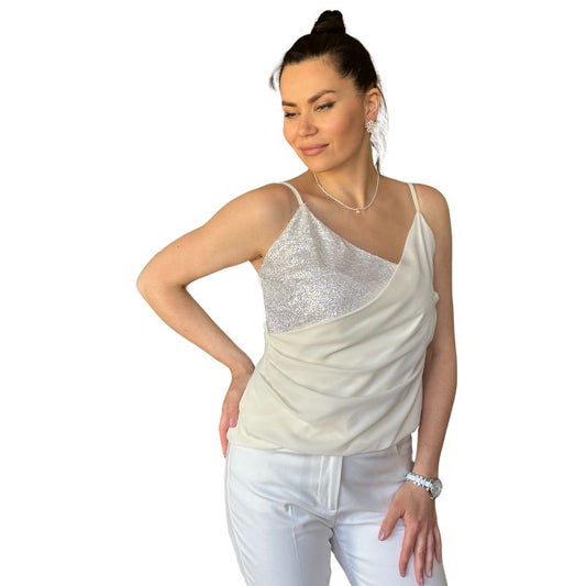 Asymmetrische Top met Glansaccent