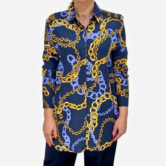 Blouse tuniek met kettingen print