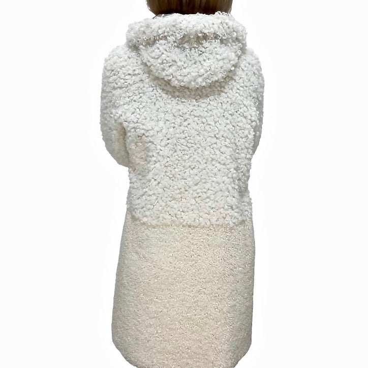 Dubbelzijdige lammy coat van imitatie schapenvacht