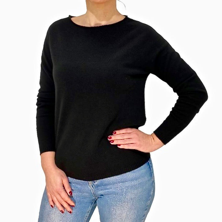 Fijngebreide cashmere blend trui