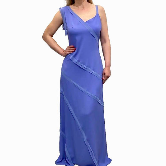 Avond maxi jurk met asymmetrische voorkant