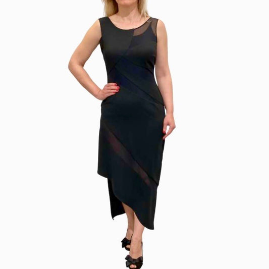 Avond asymmetrische midi jurk