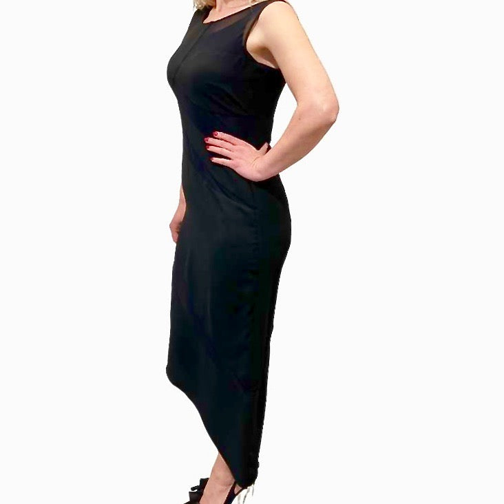 Avond asymmetrische midi jurk