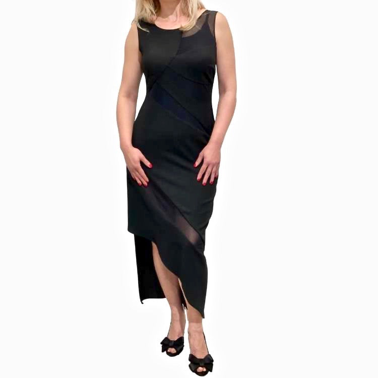 Avond asymmetrische midi jurk