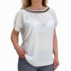 Blouse met ketting halsdecoratie