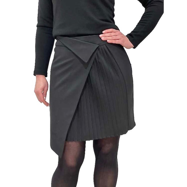 Mini A-lijn rok met versierd met plisse