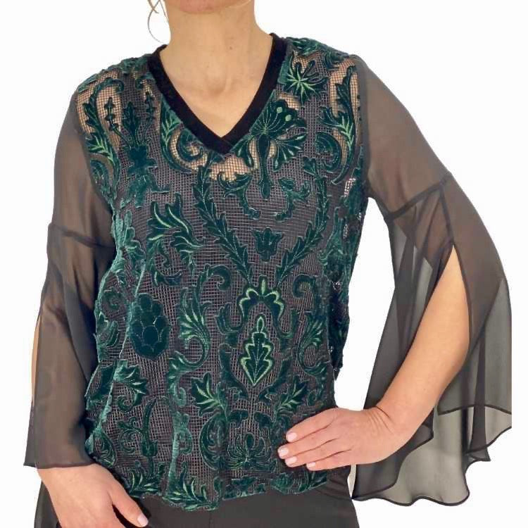 nood toewijzen Zonder twijfel Feestelijke dames blouse van kant met vliermouw – L&C Fashion