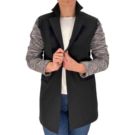 Lang colbert met contrast mouwen