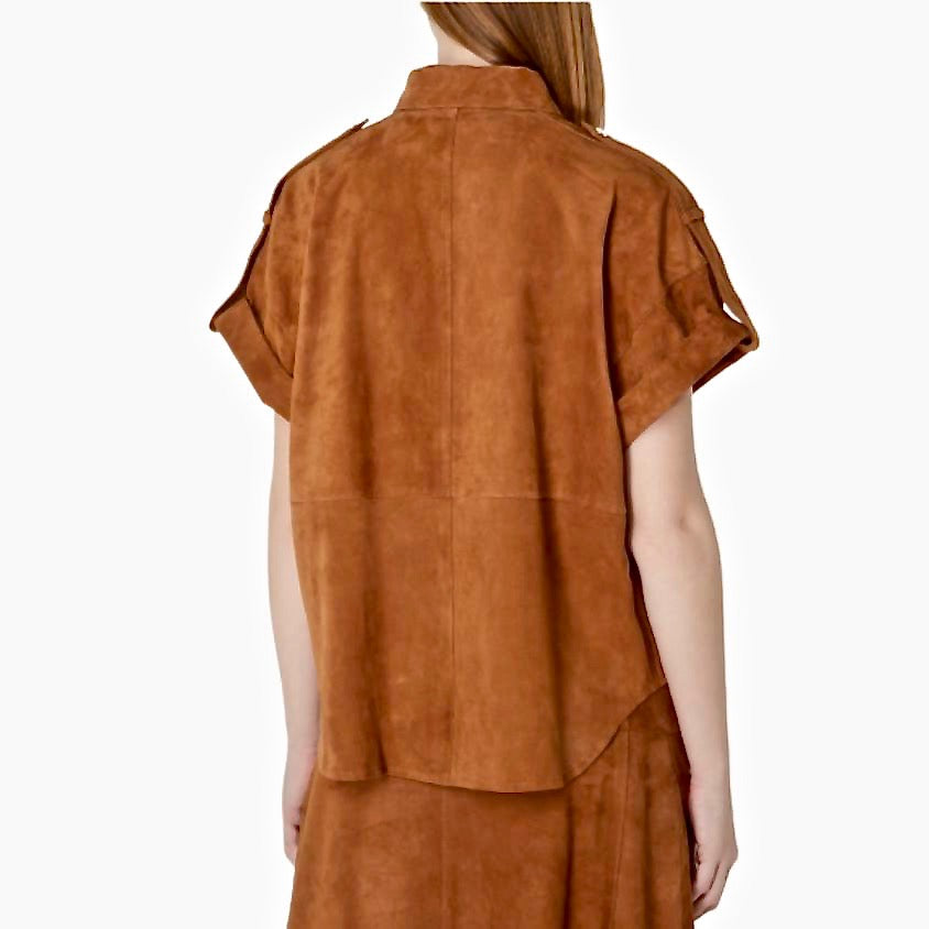 Emmlie blouse van suede met sierknopen Studio AR - by Arma