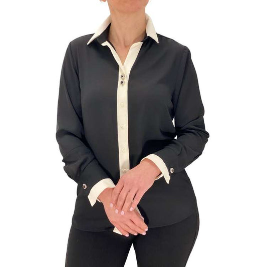 Blouse met juweel knopen